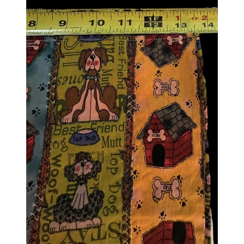 Kantha Like Napkin Bohemian Handmade Kitchen Towel Dining Table Decor NWOT Dogs